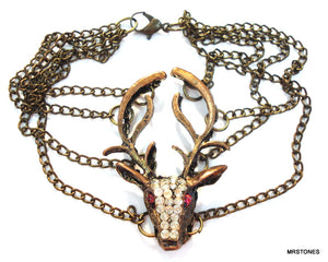 Unique Rhinestone Reindeer Bracelet