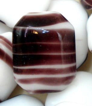 10x8mm (3436) Chalk White Black Strip Cushion Octagon Buff Top Doublet