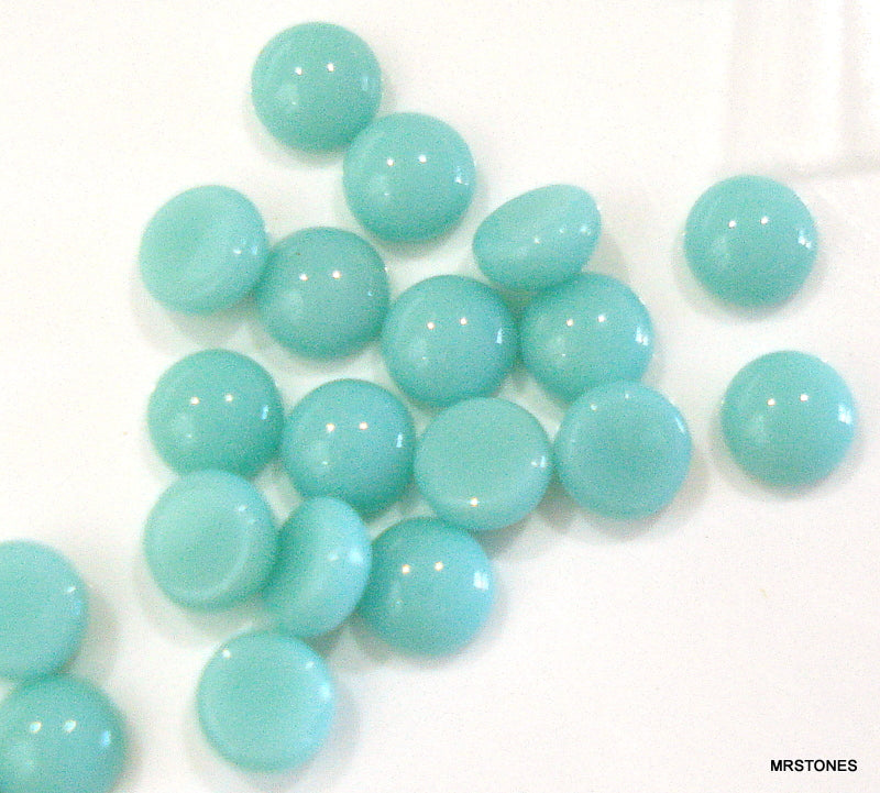 3mm (2194) Blue Green Turquoise Round Cabochon