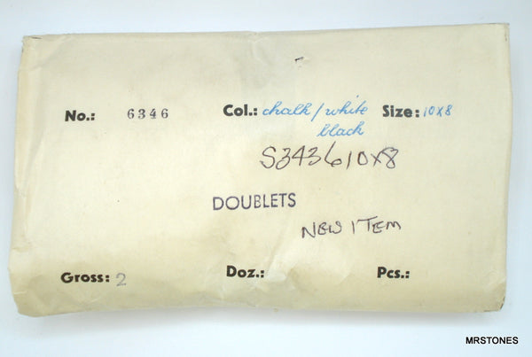 10x8mm (3436) Chalk White Black Strip Cushion Octagon Buff Top Doublet