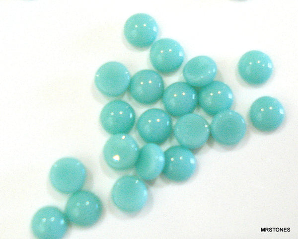 3mm (2194) Blue Green Turquoise Round Cabochon