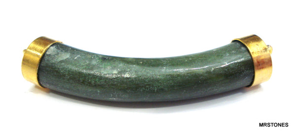 48x6.6mm Nephrite Jade Curve Link Connector