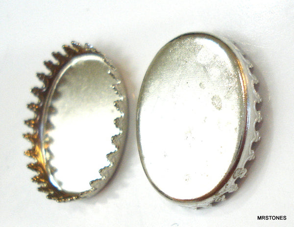 18x13mm Saw Tooth Oval Bezel Cup Setting