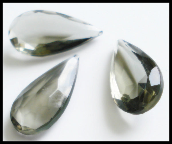 20x10mm (4320/2) TTC Black Diamond Unfoiled Pendaloque Pear