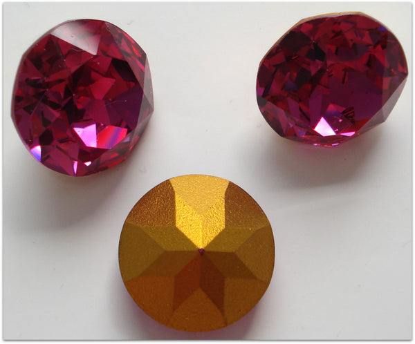 18mm (1200) (75SS) Fuchsia Round Dentelles