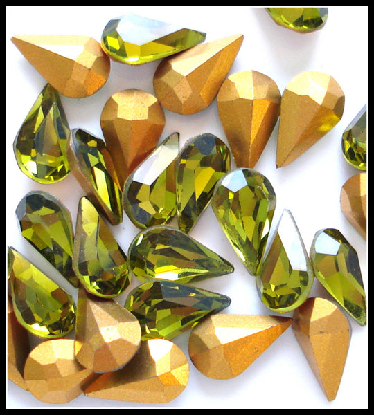 8x4.8mm (4300) Czech Olivine Pear Shape