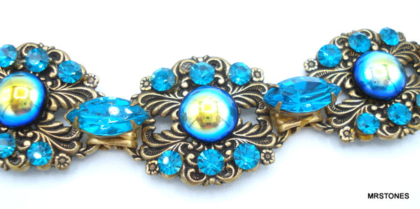Chunky Bracelet Blue Zircon AB