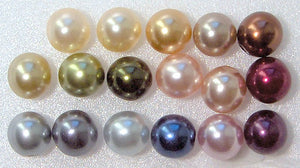 10mm Glass One Hole Half Drilled Imitation Round Pearl