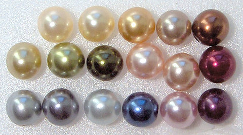 12mm Glass One Hole Half Drilled Imitation Round Pearl