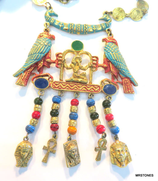 Vintage Egyptian Revival Statement Necklace