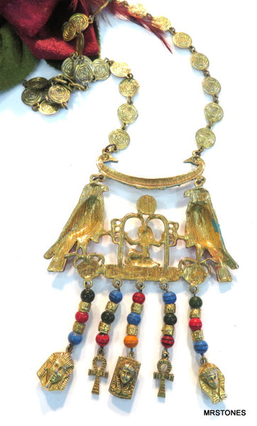 Vintage Egyptian Revival Statement Necklace