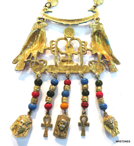 Vintage Egyptian Revival Statement Necklace