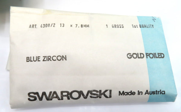13x7.8mm (4300/2) Blue Zircon Pear Shape