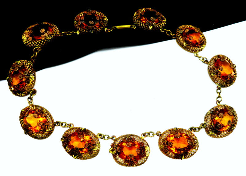Victorian Topaz Rhinestone Necklace – MrStones
