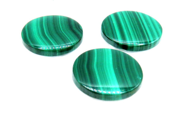 18mm (S80) Round Natural Malachite Low Dome