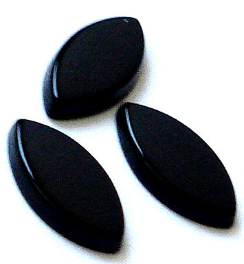 14x7mm Natural Black Onyx Marquise Buff Top
